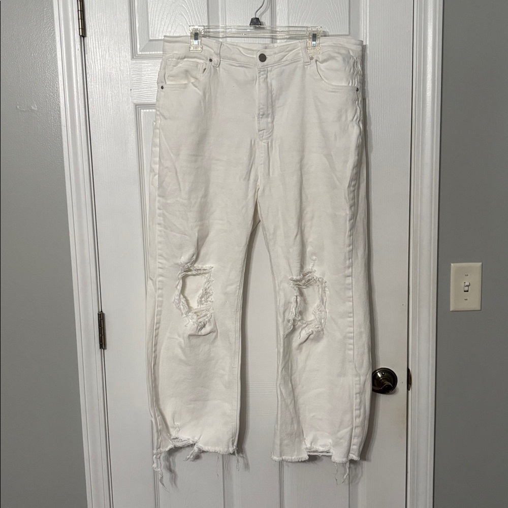 RISEN denim white jeans